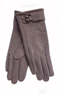 Жіночі стрейчеві рукавички темно-коричневі 124S1