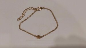 Жіночий золотистий браслет із серцем код 2296