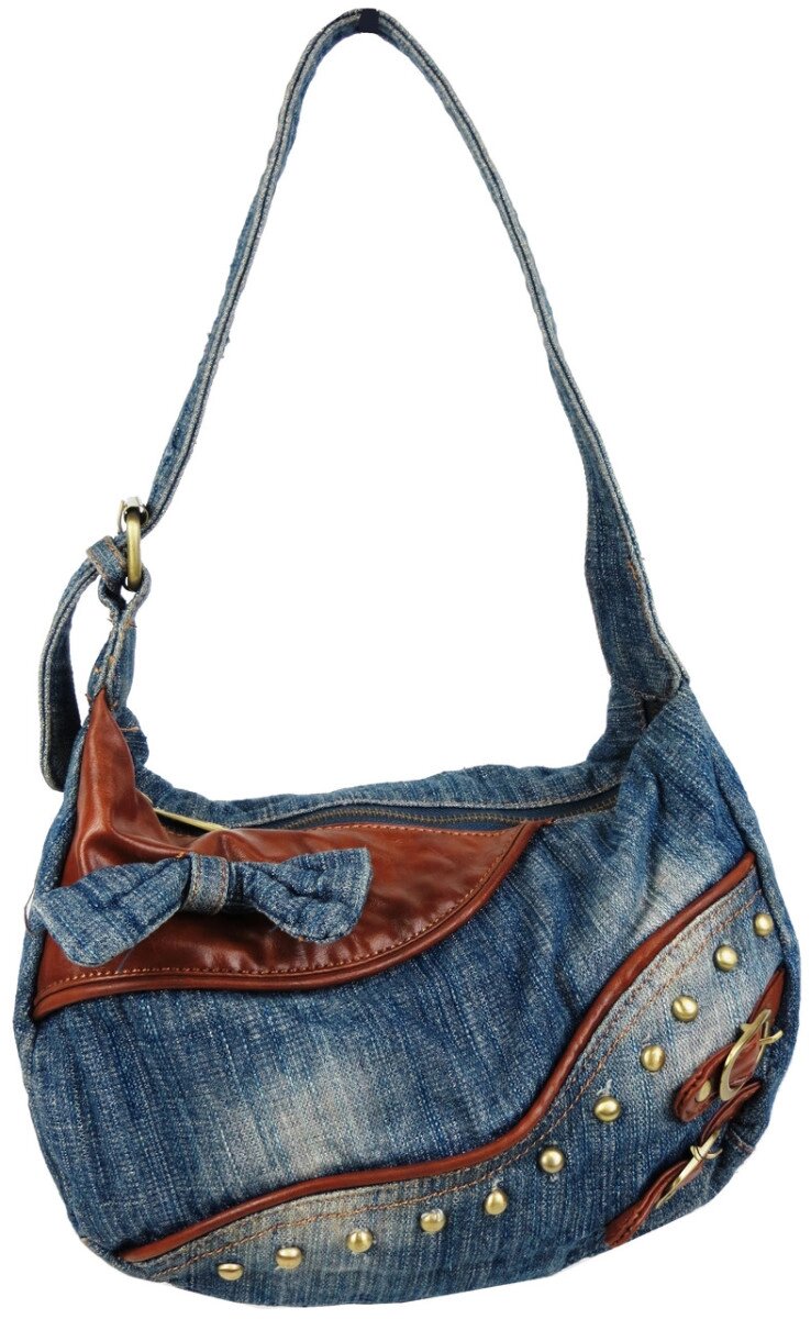 Жіноча джинсова сумка невеликого розміру Fashion jeans bag синя від компанії Shock km ua - фото 1