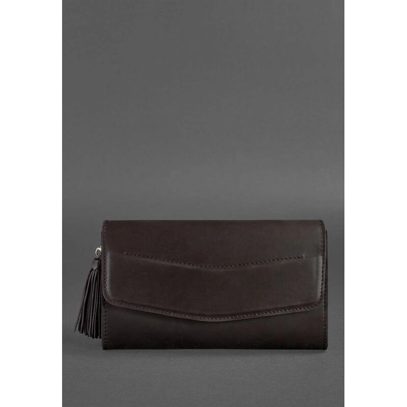 Жіноча шкіряна сумка Еліс темно-коричнева Краст від компанії Shock km ua - фото 1
