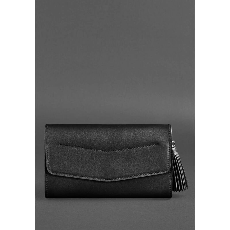 Жіноча шкіряна сумка Еліс вугільно-чорна від компанії Shock km ua - фото 1