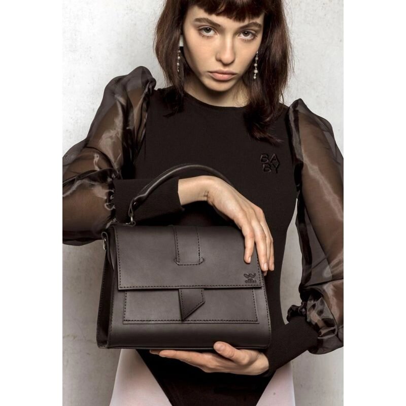 Жіноча шкіряна сумка Ester чорна від компанії Shock km ua - фото 1