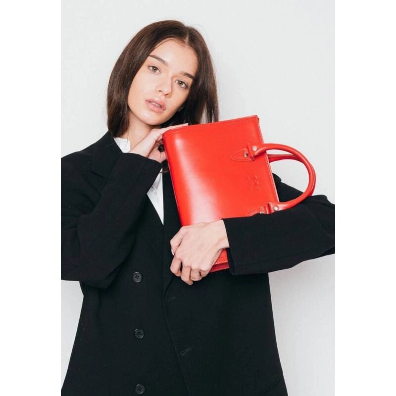 Жіноча шкіряна сумка Fancy червона від компанії Shock km ua - фото 1