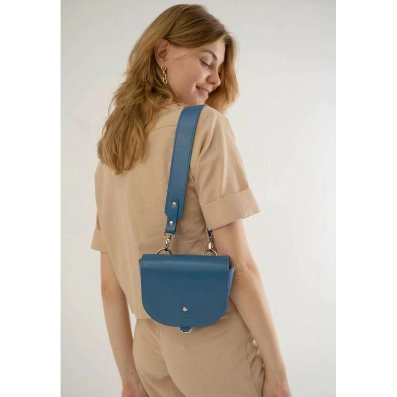 Жіноча шкіряна сумка Ruby S яскраво-синя від компанії Shock km ua - фото 1