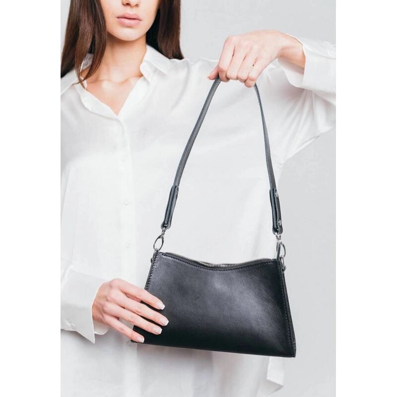 Жіноча шкіряна сумка Sally чорна від компанії Shock km ua - фото 1