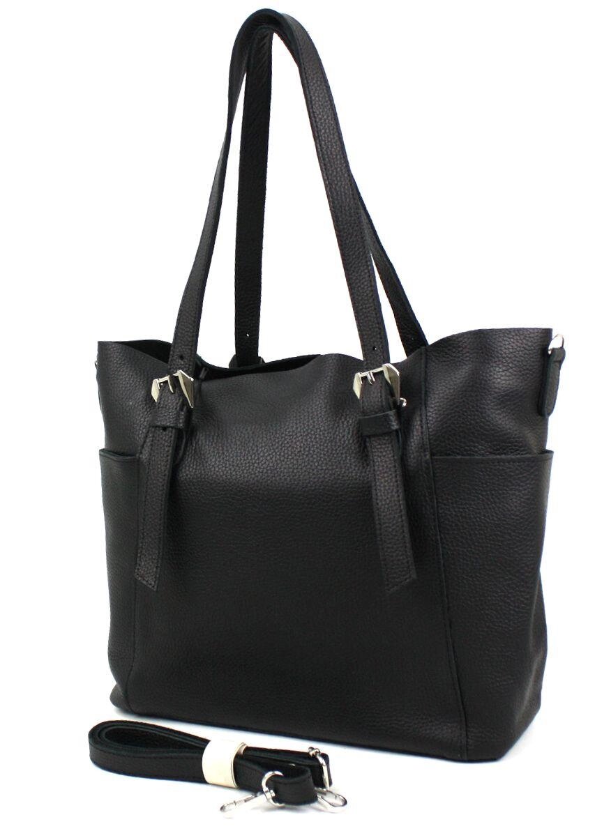 Жіноча шкіряна сумка з двома ручками Borsacomoda чорний від компанії Shock km ua - фото 1
