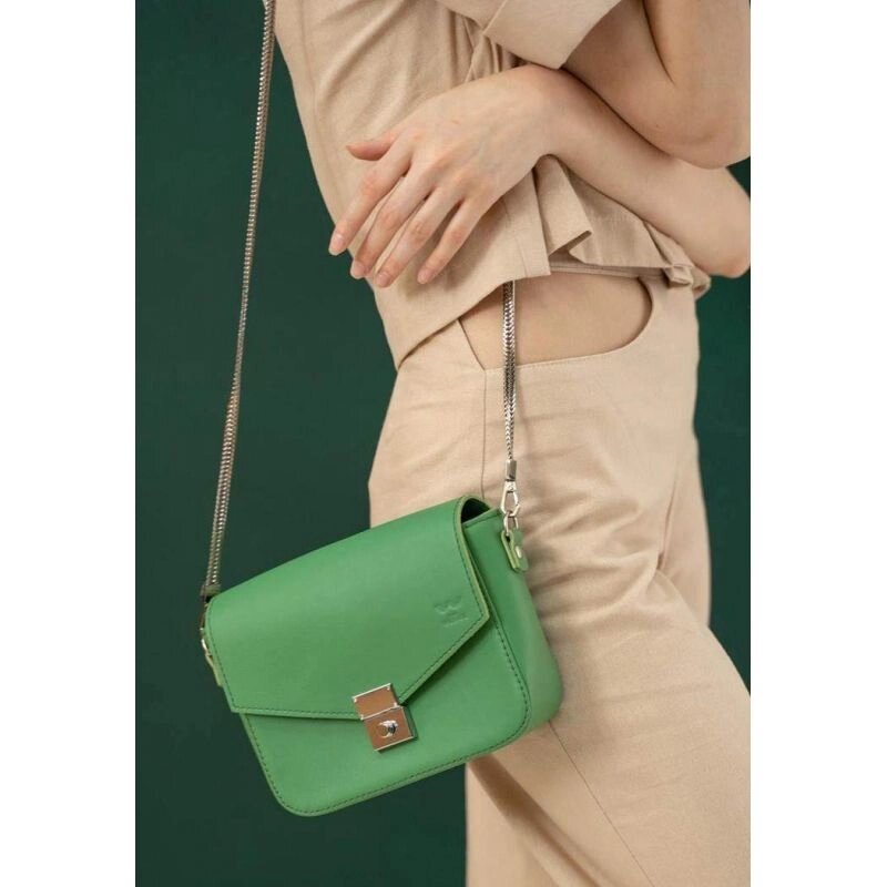 Жіноча шкіряна сумочка Yoko зелена від компанії Shock km ua - фото 1