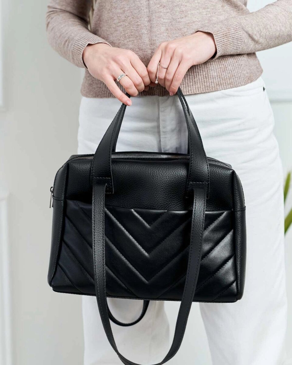 Жіноча сумка «Грейс» чорна від компанії Shock km ua - фото 1