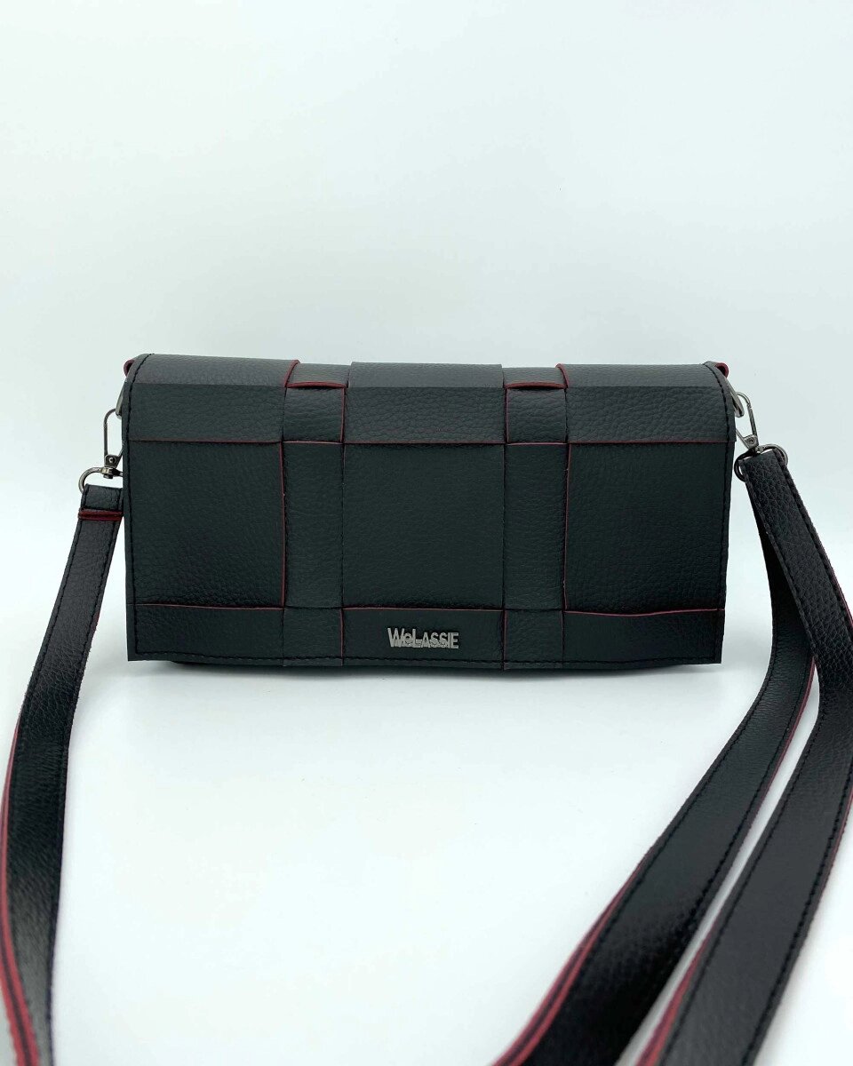 Жіноча сумка «Ірма» чорна з червоним від компанії Shock km ua - фото 1