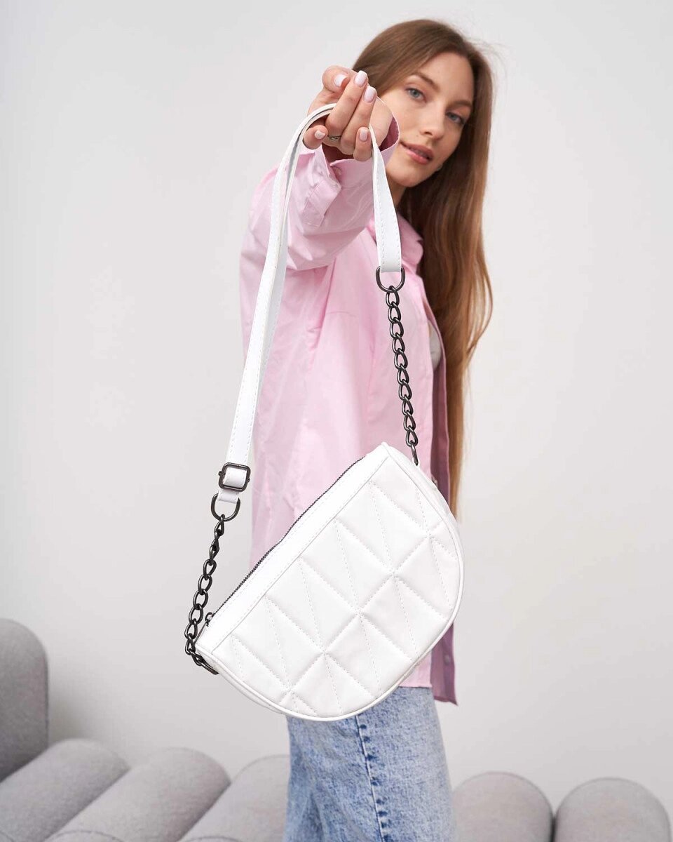 Жіноча сумка «Лайзі» біла від компанії Shock km ua - фото 1