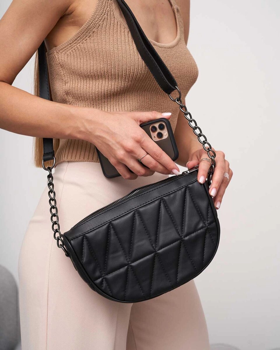 Жіноча сумка «Лайзі» чорна від компанії Shock km ua - фото 1