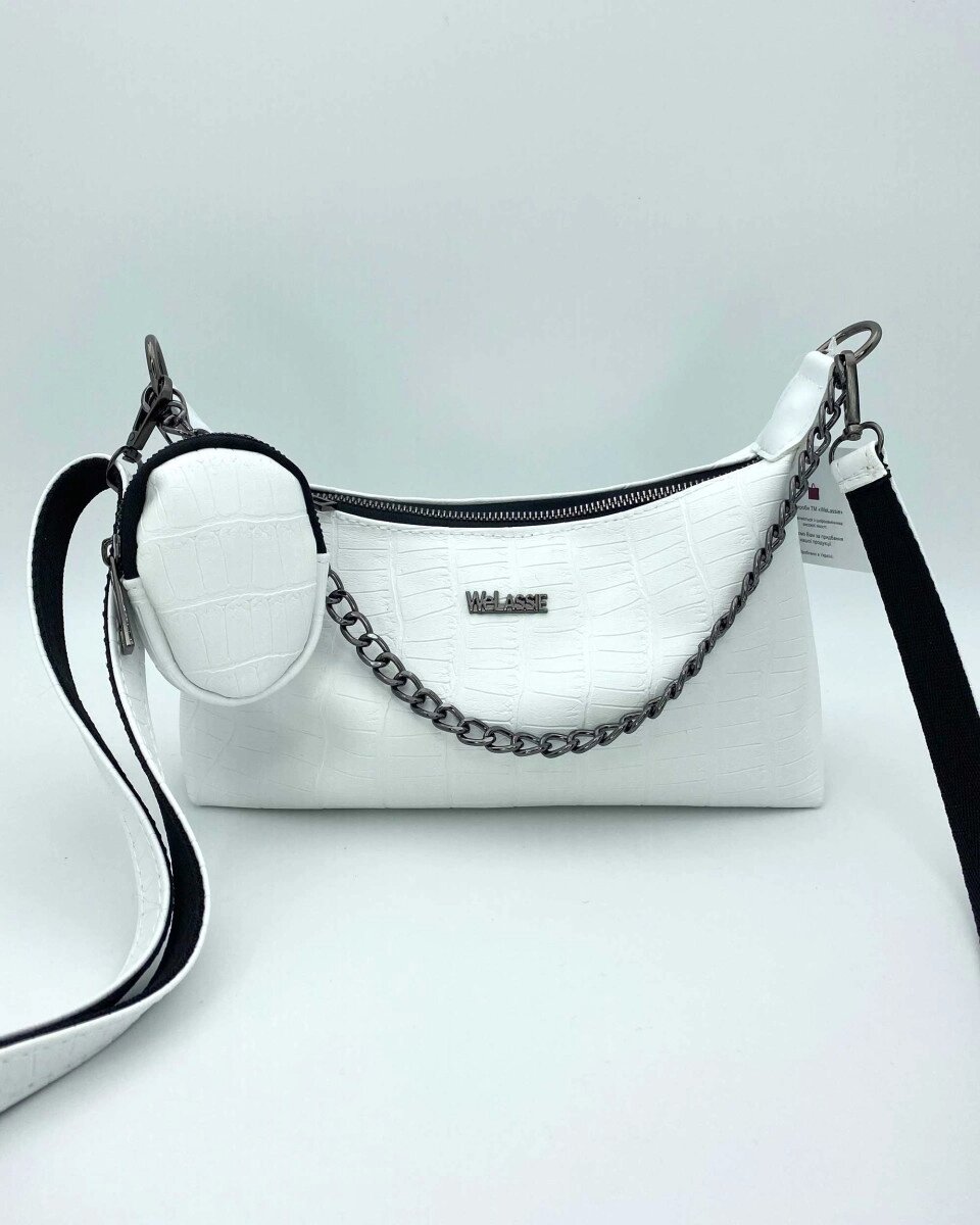Жіноча сумка «Лойс» біла від компанії Shock km ua - фото 1