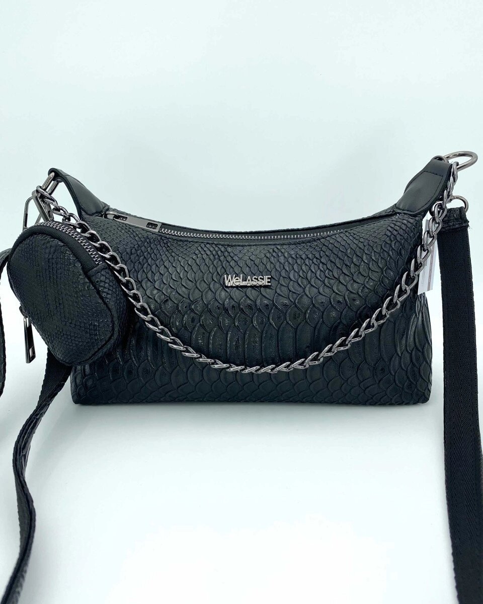 Жіноча сумка «Лойс» чорна (рептилія) від компанії Shock km ua - фото 1