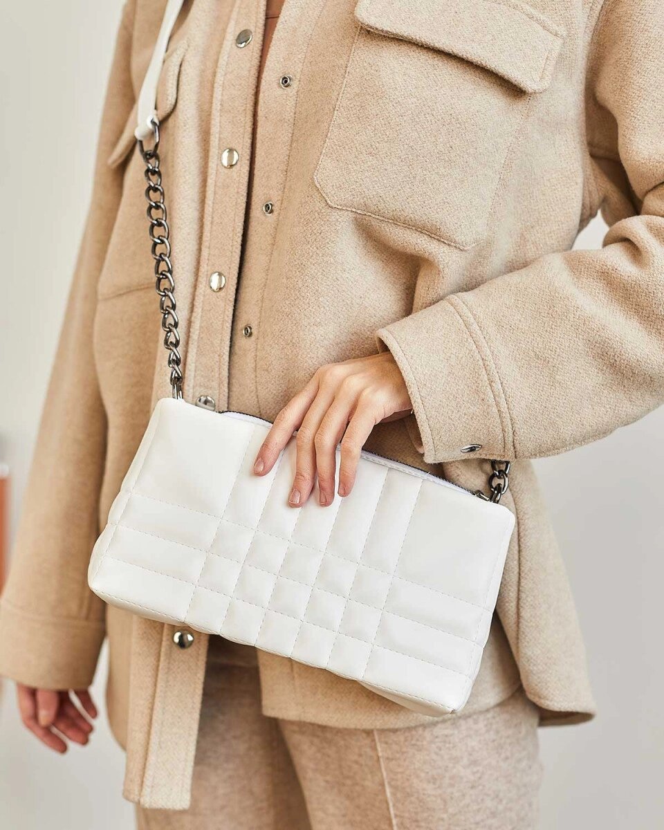 Жіноча сумка «Луїза» біла від компанії Shock km ua - фото 1