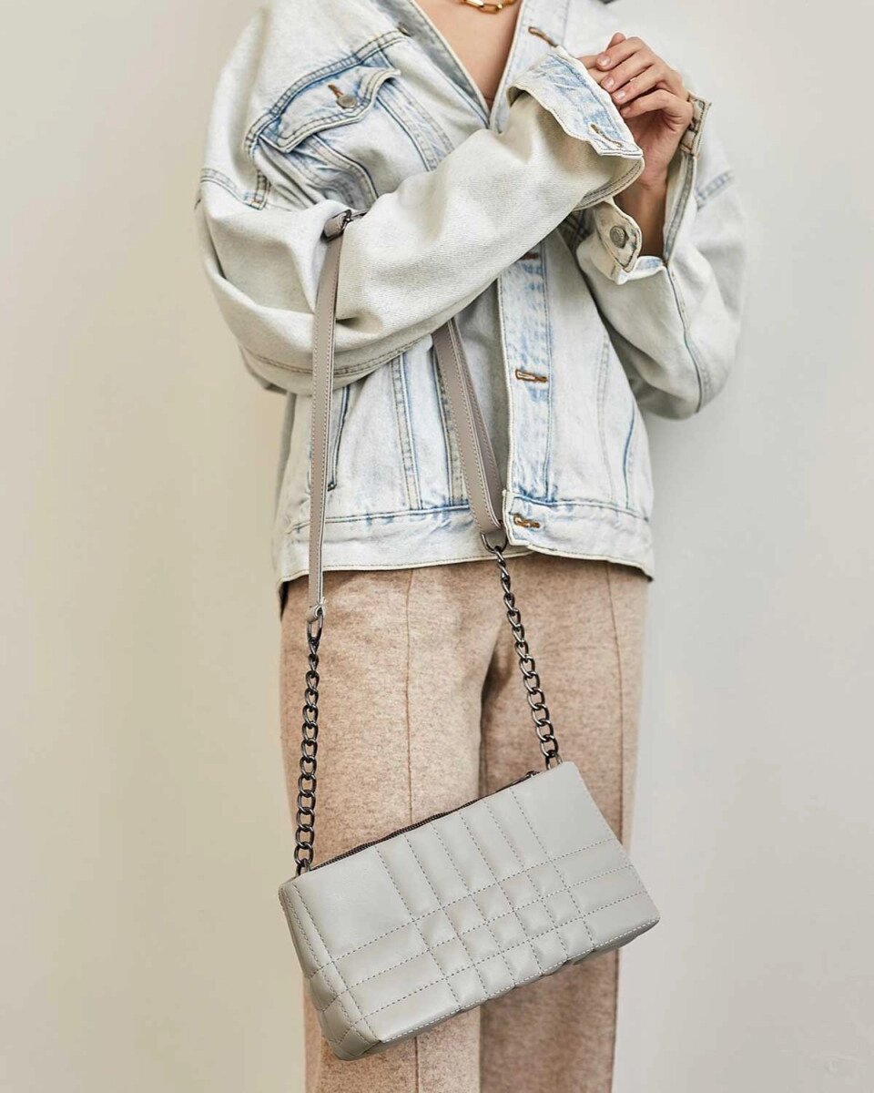Жіноча сумка «Луїза» сіра від компанії Shock km ua - фото 1
