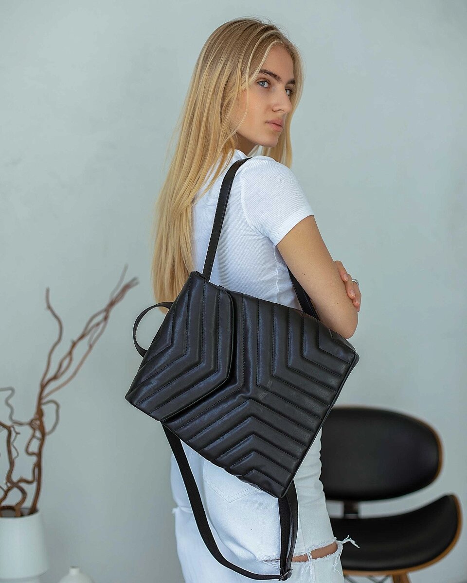 Жіноча сумка рюкзак «Луки» чорний від компанії Shock km ua - фото 1