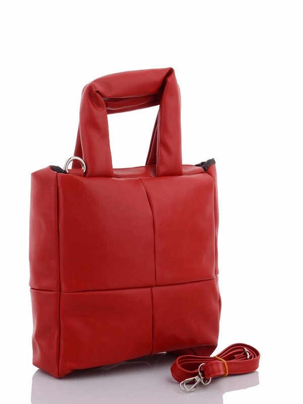Жіноча сумка шопер червона код 5-35 від компанії Shock km ua - фото 1