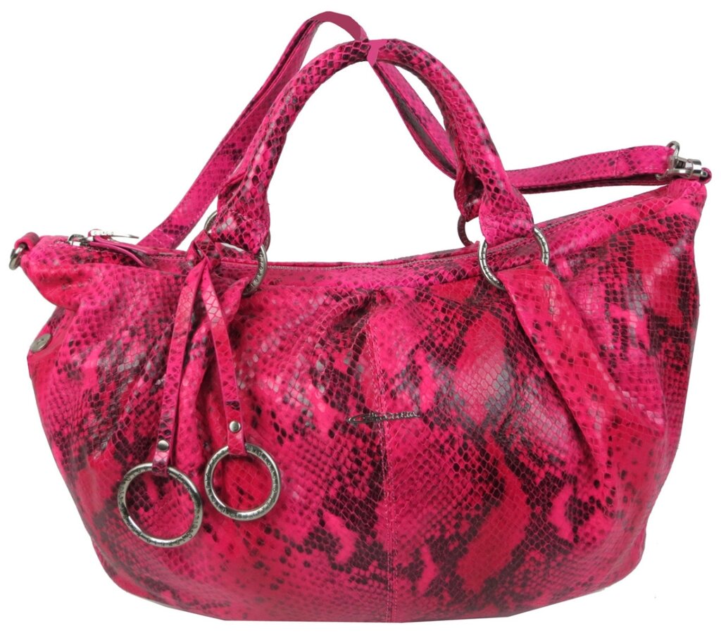 Жіноча сумка з натуральної шкіри під рептилію Giorgio Ferretti рожева від компанії Shock km ua - фото 1