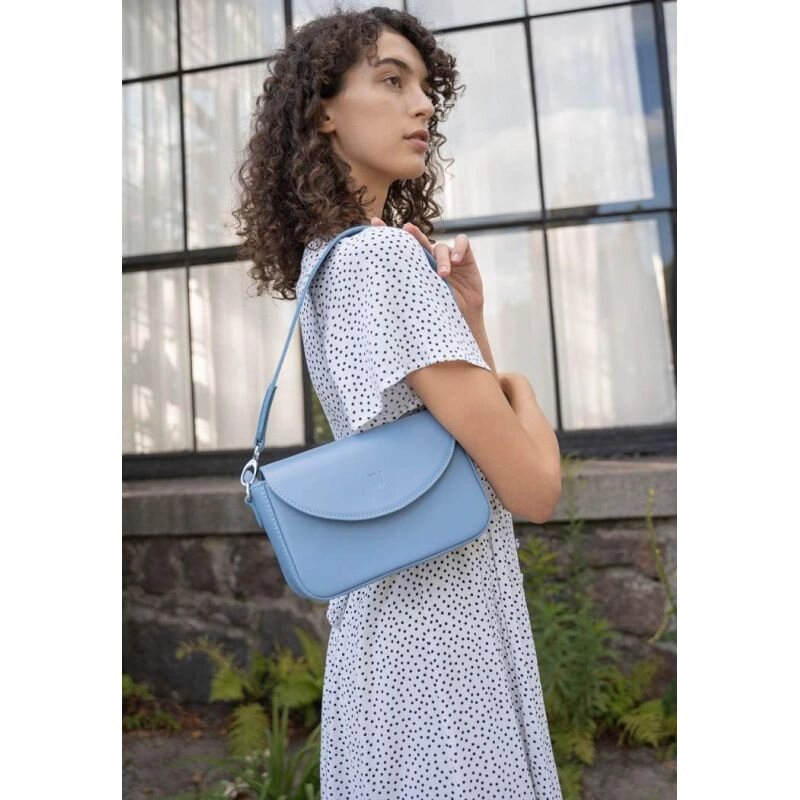 Жіноча шкіряна сумка Molly блакитна від компанії Shock km ua - фото 1
