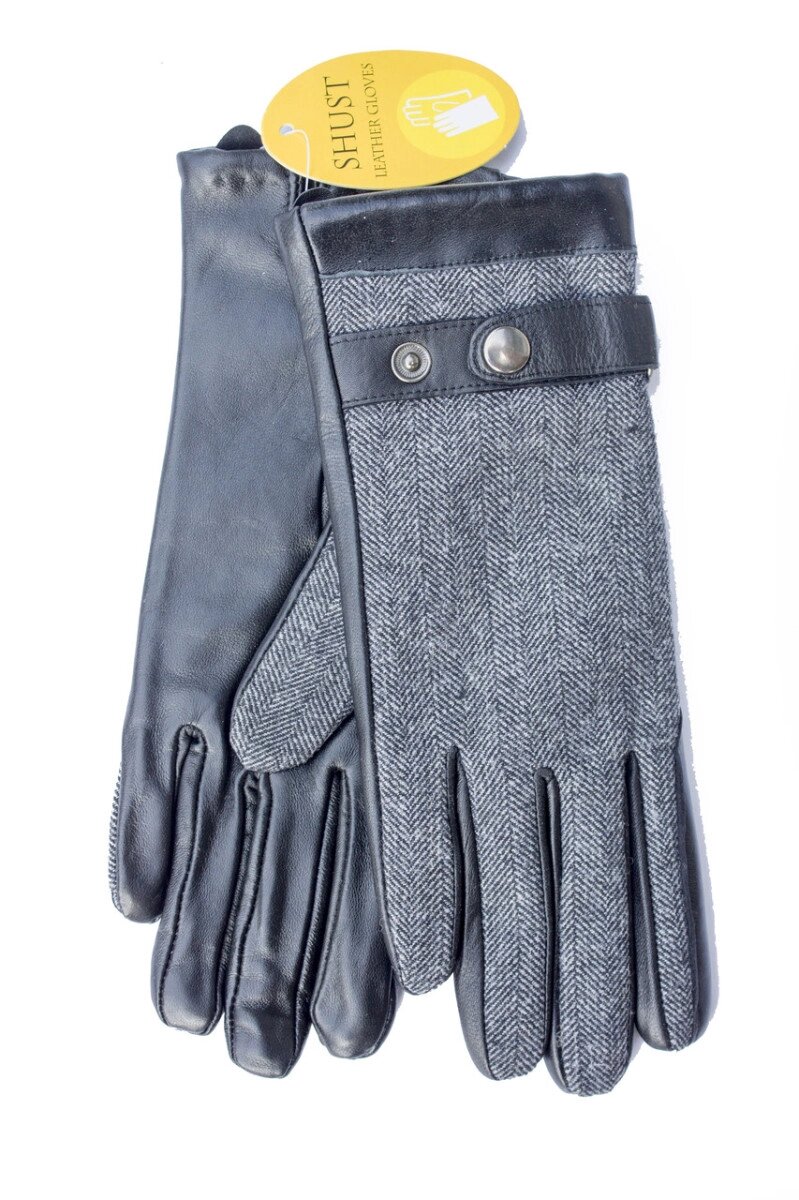 Жіночі комбіновані рукавички шкіра+тканина 709s2 від компанії Shock km ua - фото 1
