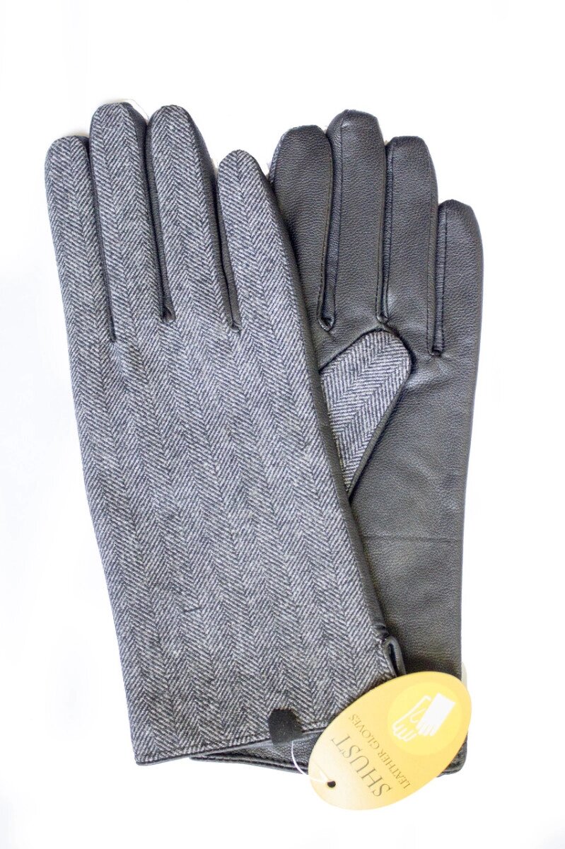 Жіночі комбіновані рукавички шкіра+тканина 710s1 від компанії Shock km ua - фото 1
