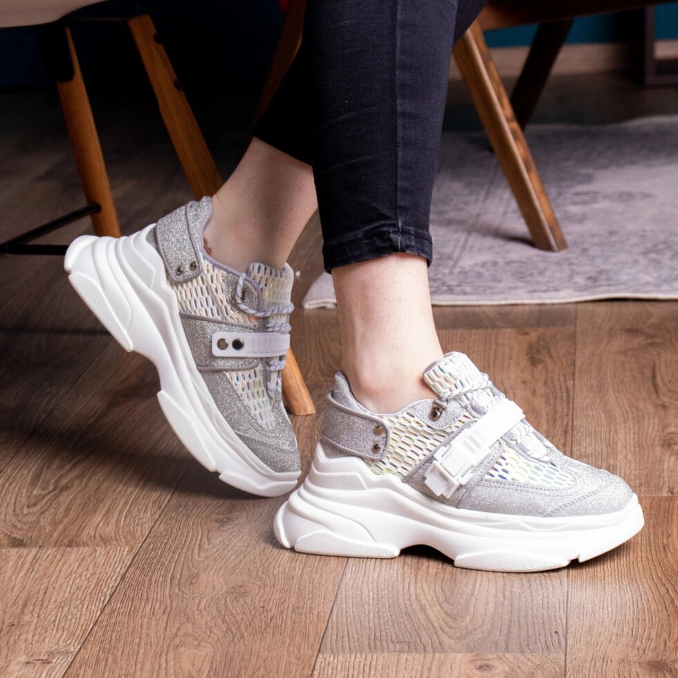 Жіночі кросівки Fashion Dorky 1707 37 розмір 23,5 см Срібний від компанії Shock km ua - фото 1