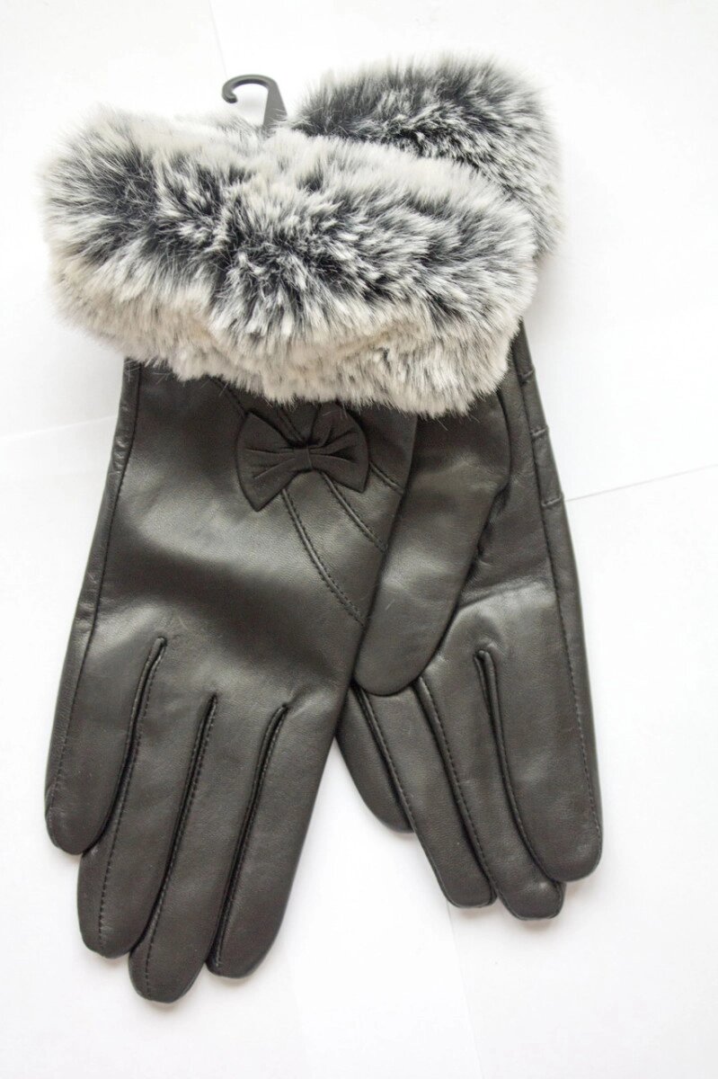 Жіночі рукавички з хутром зі шкіри кози МАЛЕНЬКІ від компанії Shock km ua - фото 1