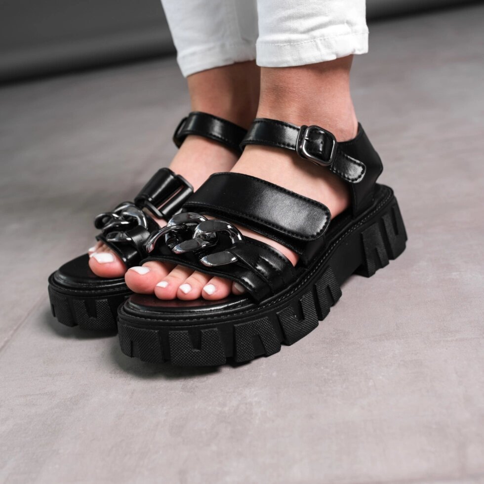 Жіночі сандалі Fashion Nala 3665 37 розмір 23,5 см Чорний від компанії Shock km ua - фото 1