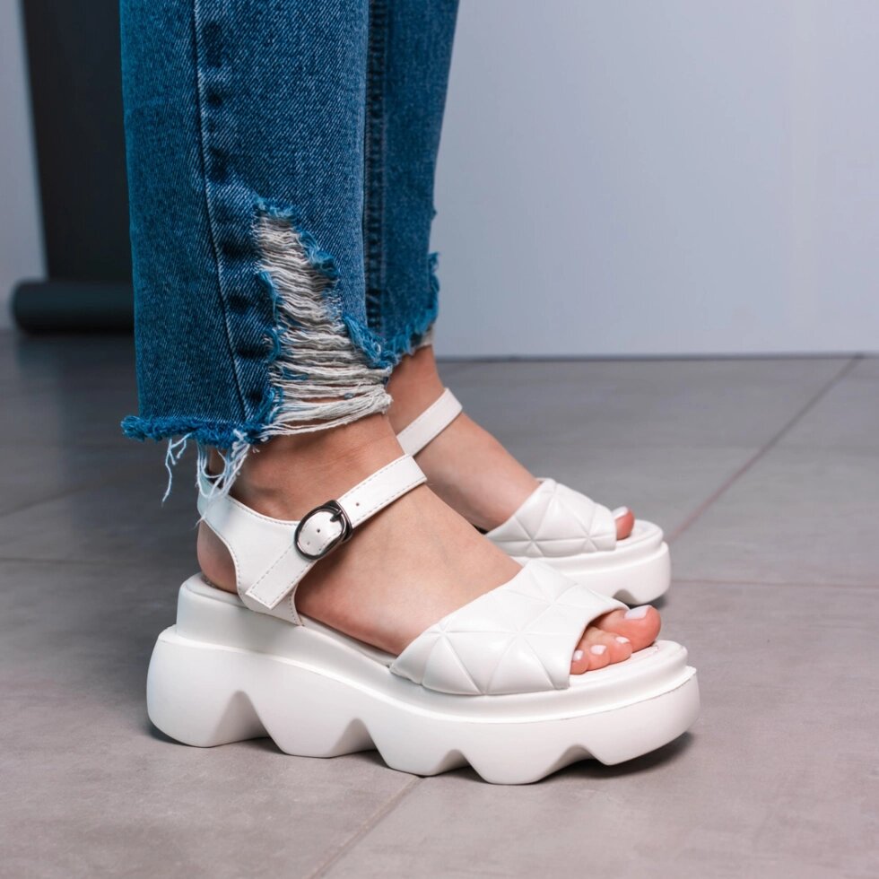 Жіночі сандалі Fashion Penny 3616 37 розмір 24 см Білий від компанії Shock km ua - фото 1