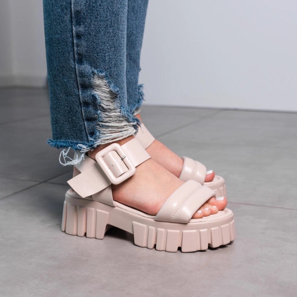 Жіночі сандалі Fashion Sheba 3636 38 розмір 24,5 см Бежевий від компанії Shock km ua - фото 1