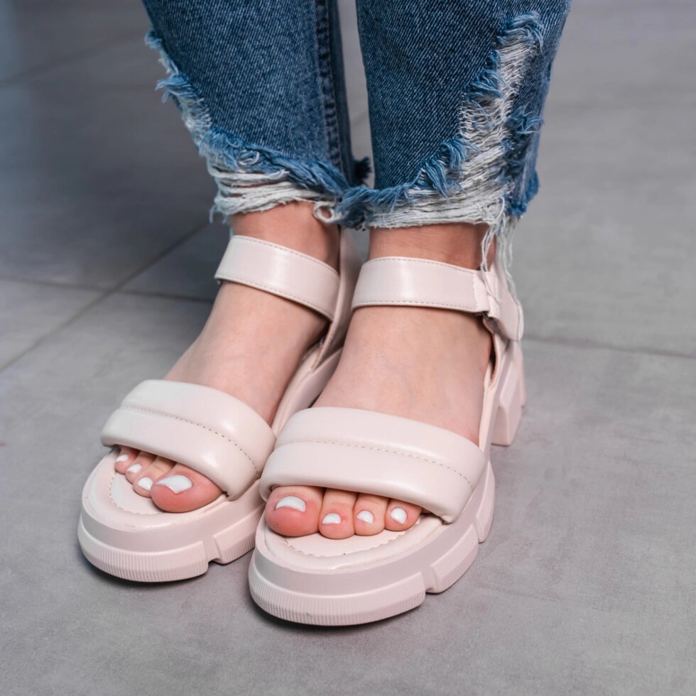 Жіночі сандалі Fashion Tubby 3635 37 розмір 24 см Бежевий від компанії Shock km ua - фото 1