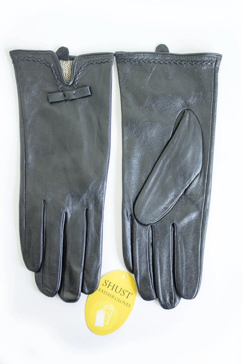 Жіночі шкіряні рукавички В'ЯЗКА Маленькі 368s1 від компанії Shock km ua - фото 1