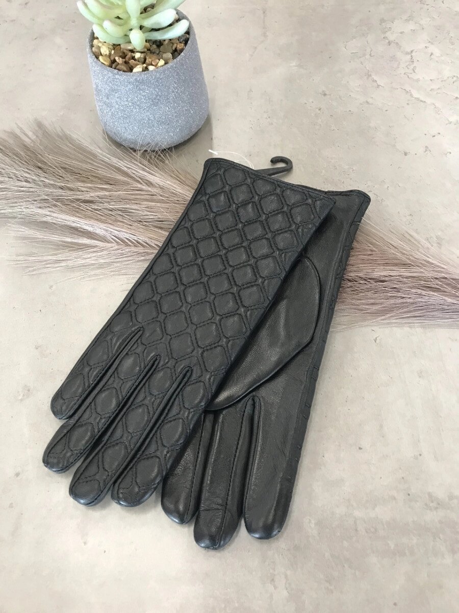 Жіночі шкіряні сенсорні рукавички 1-940s1 від компанії Shock km ua - фото 1
