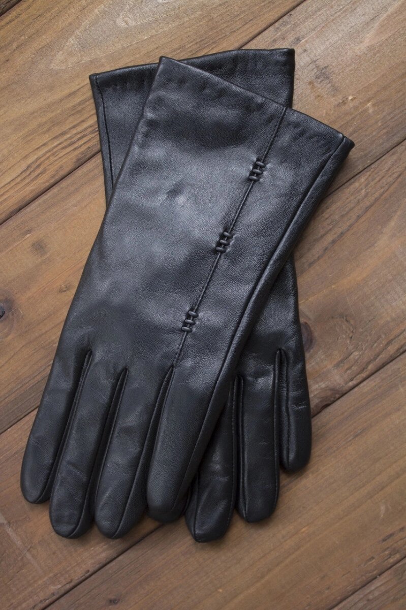 Жіночі шкіряні сенсорні рукавички 1-943s2 від компанії Shock km ua - фото 1