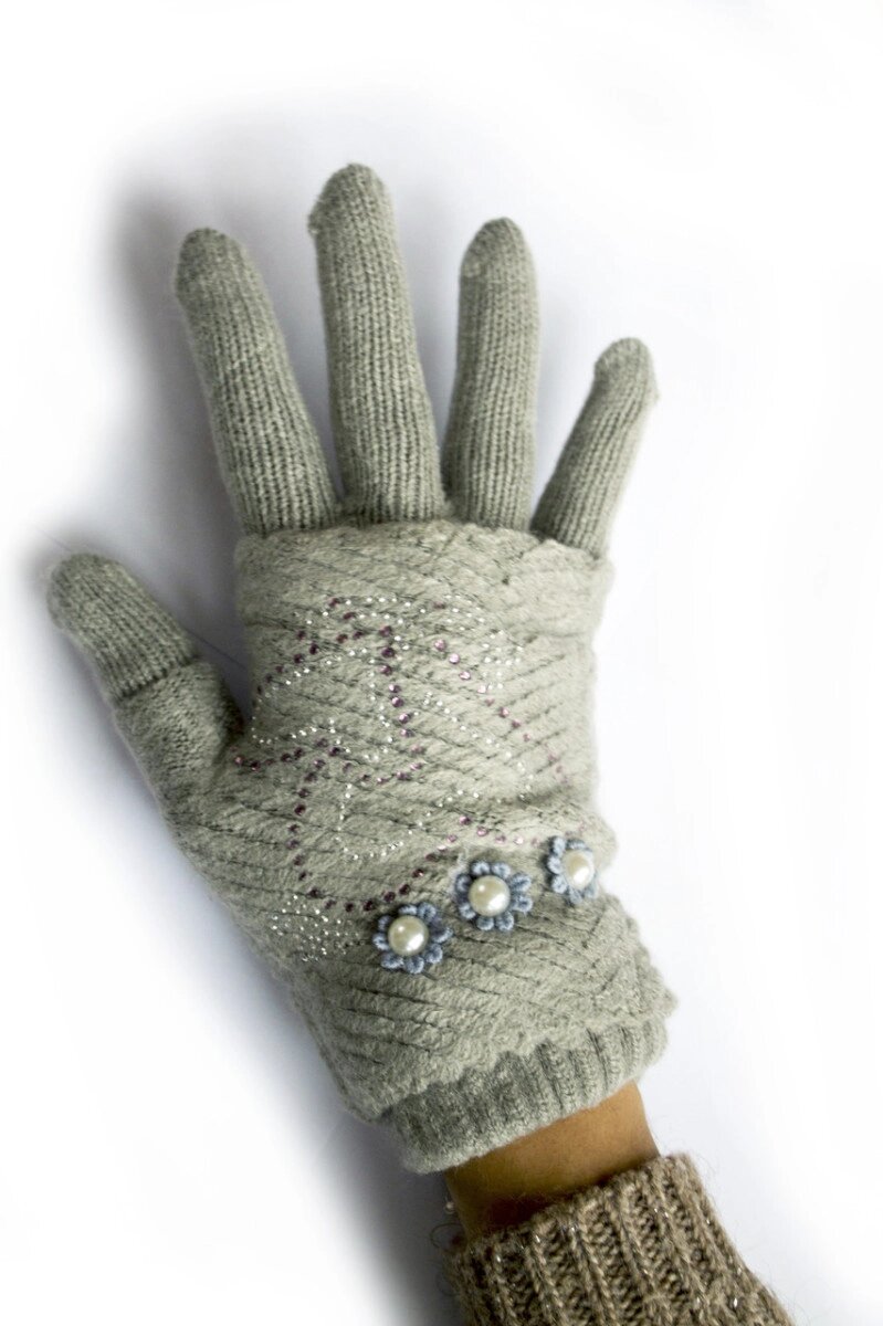 Жіночі в'язані рукавички від компанії Shock km ua - фото 1