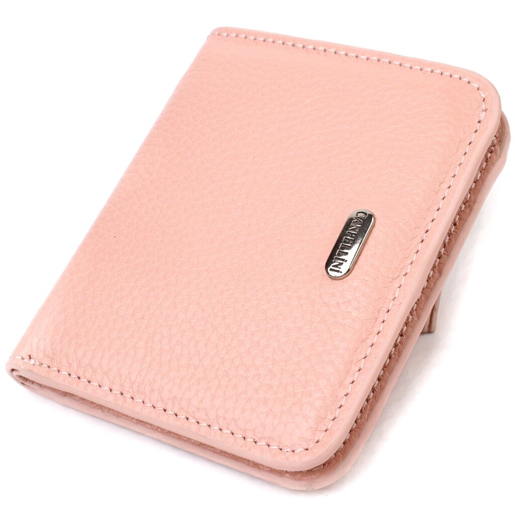 Жіночий гаманець невеликого розміру з натуральної шкіри CANPELLINI 21797 Рожевий від компанії Shock km ua - фото 1