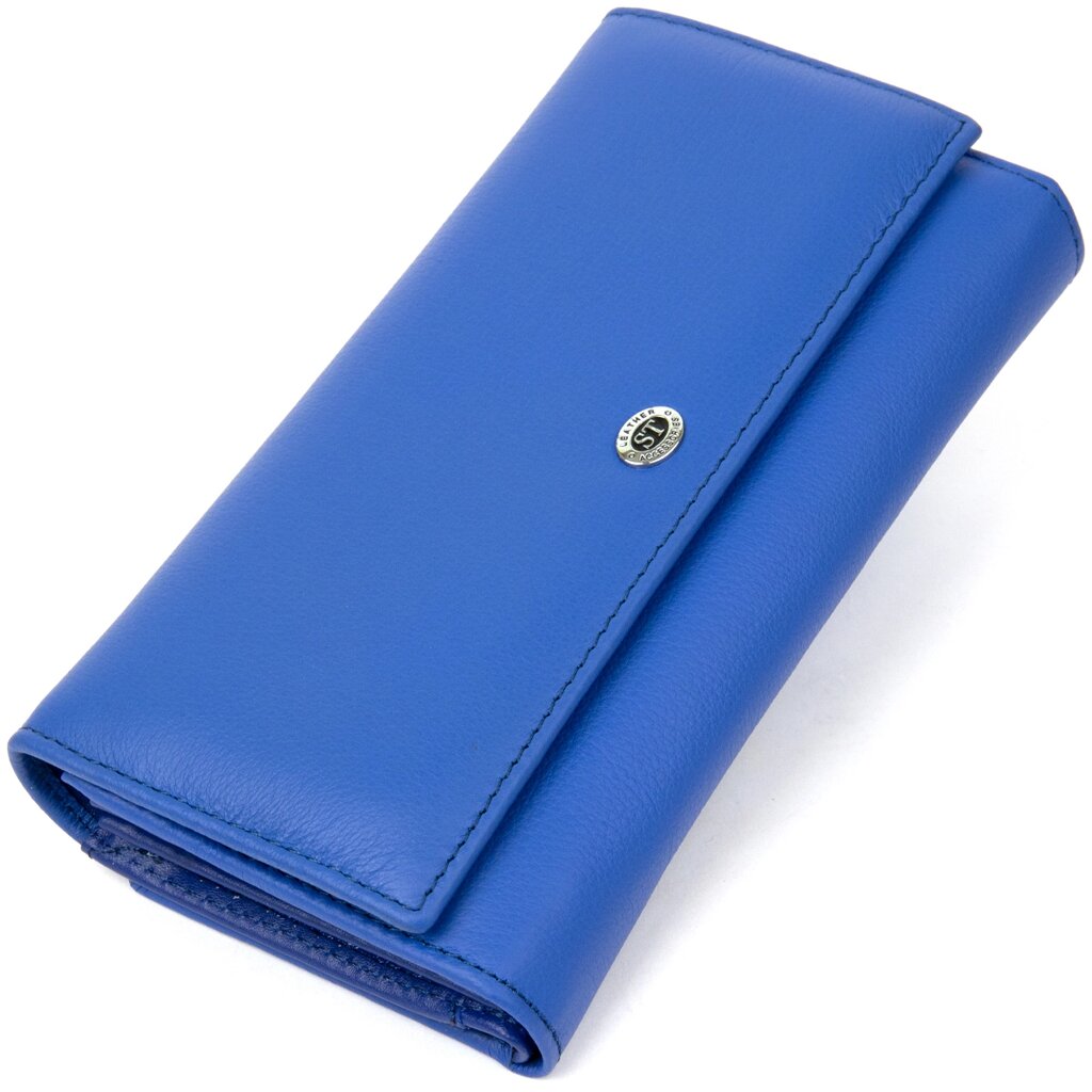 Жіночий гаманець з натуральної шкіри ST Leather 19386 Синій від компанії Shock km ua - фото 1