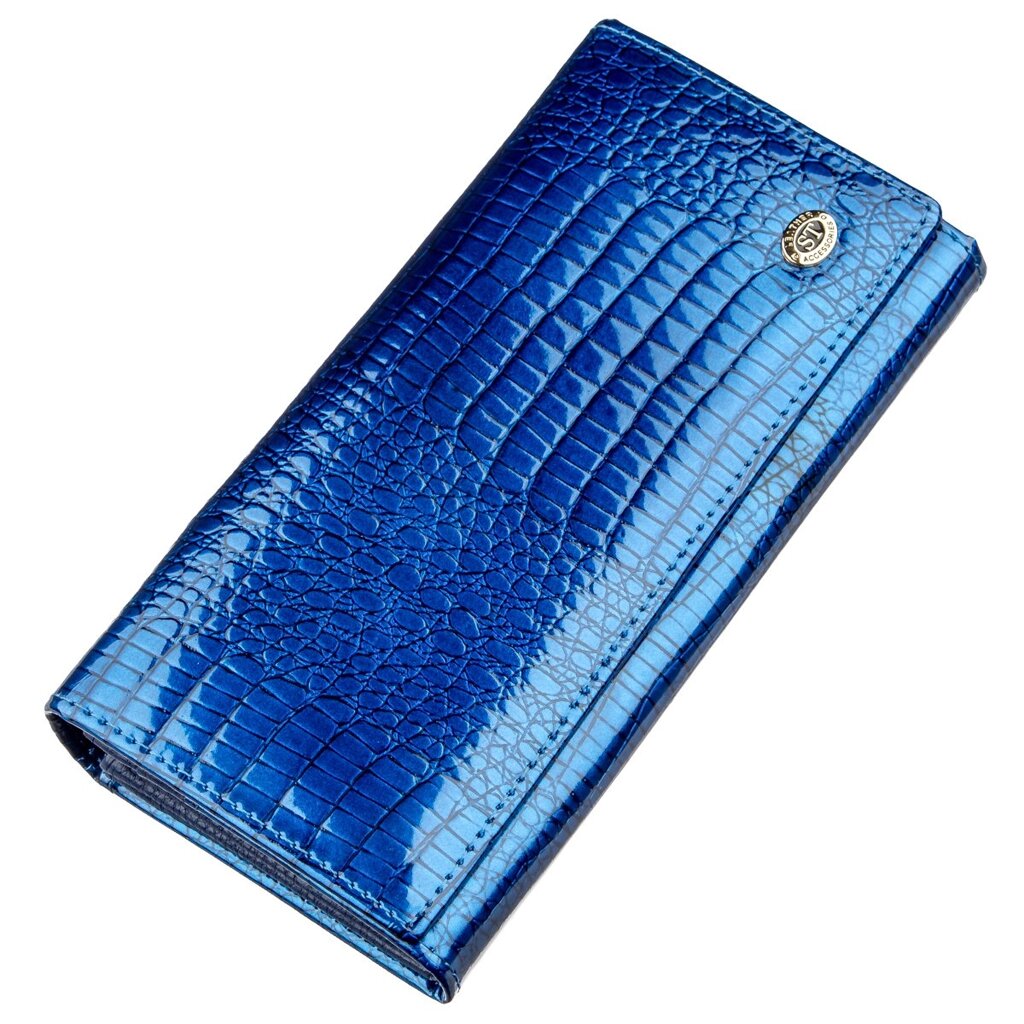 Жіночий лаковий гаманець ST Leather 18901 Синій від компанії Shock km ua - фото 1