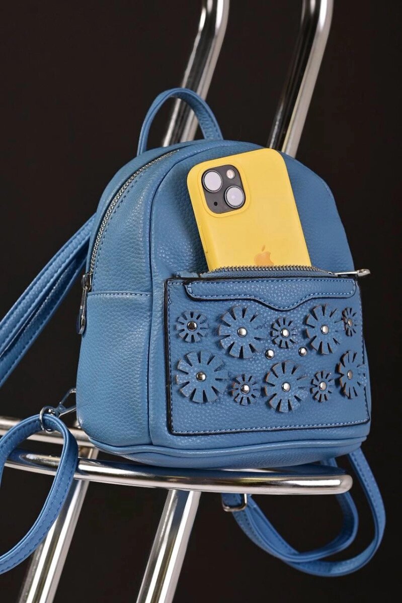 Жіночий маленький рюкзак блакитний код 7-16 від компанії Shock km ua - фото 1