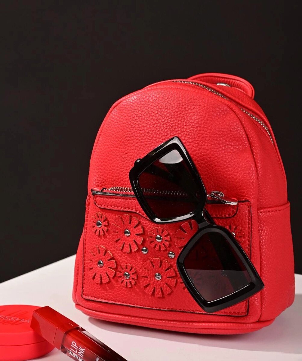 Жіночий маленький рюкзак червоний код 7-16 від компанії Shock km ua - фото 1