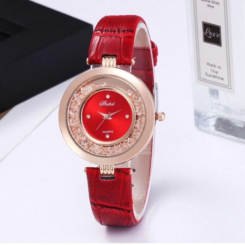 Жіночий наручний годинник із червоним ремінцем код 705 від компанії Shock km ua - фото 1