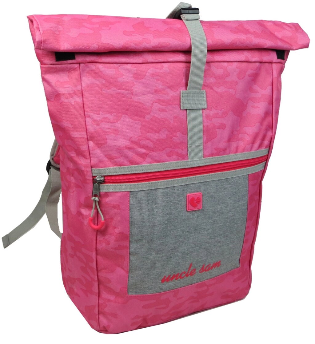 Жіночий рюкзак 22L Rolltop Uncle Sam рожевий від компанії Shock km ua - фото 1
