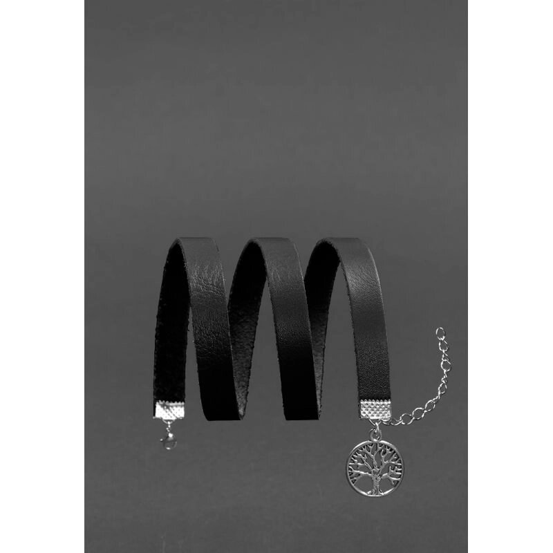 Жіночий шкіряний браслет - стрічка чорний від компанії Shock km ua - фото 1