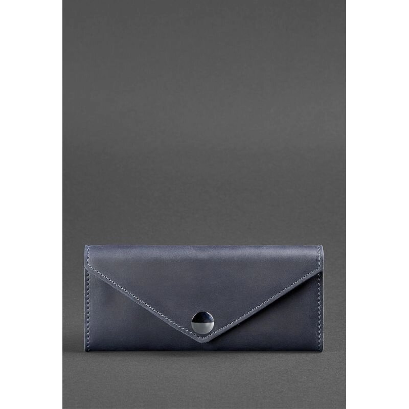 Жіночий шкіряний гаманець Керрі 1.0 синій від компанії Shock km ua - фото 1
