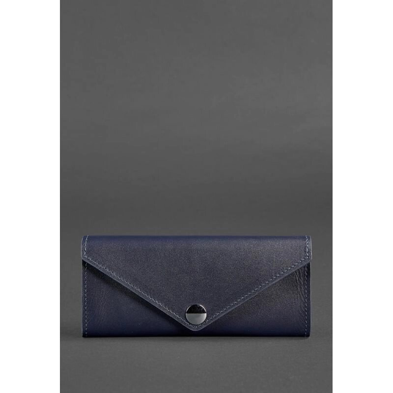 Жіночий шкіряний гаманець Керрі 1.0 темно-синій від компанії Shock km ua - фото 1