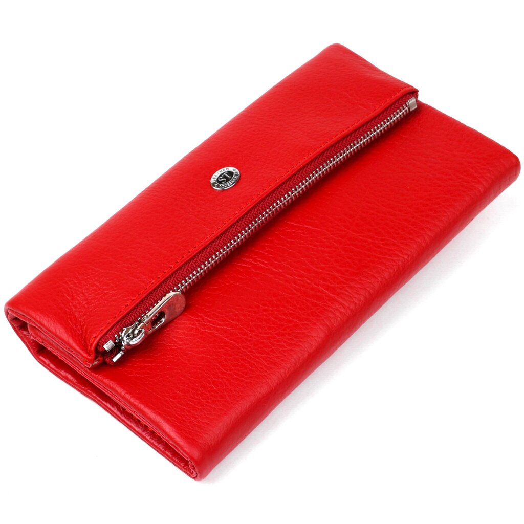 Жіночий шкіряний гаманець ST Leather 20091 Червоний від компанії Shock km ua - фото 1