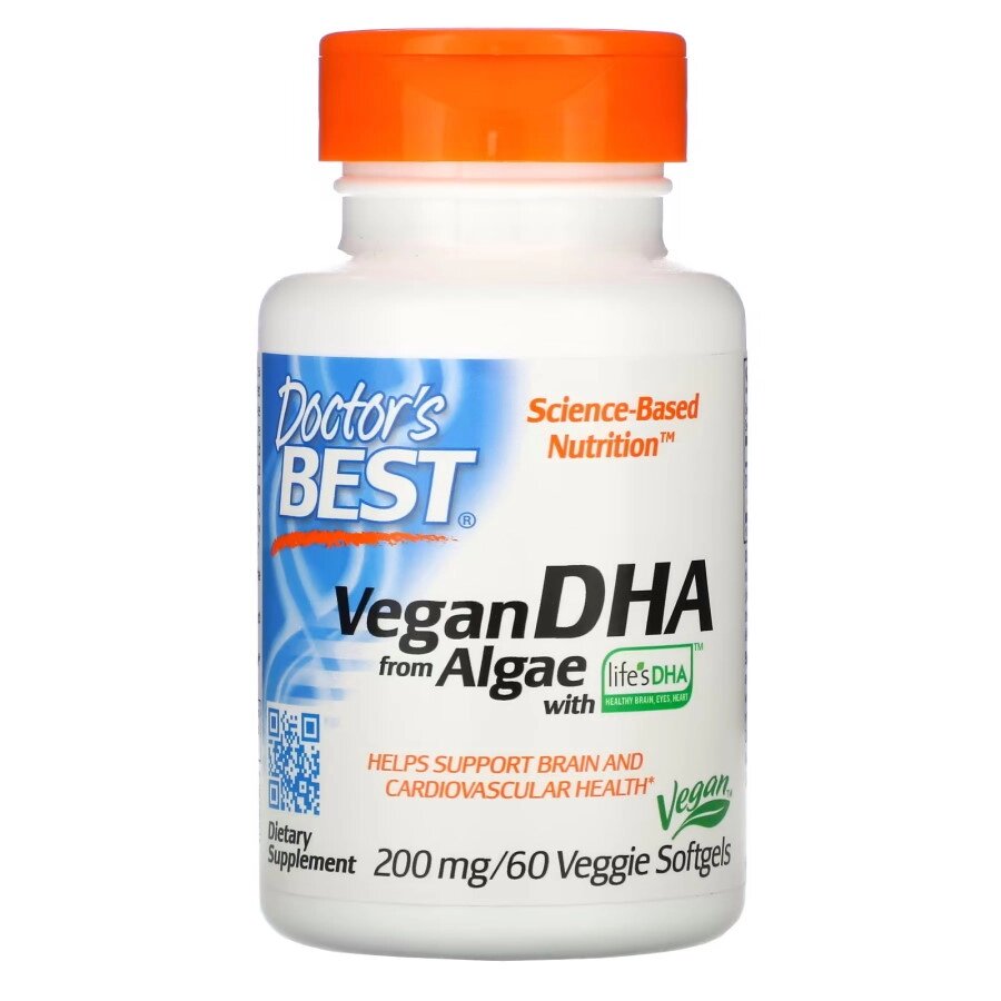 Жирні кислоти Doctor's Best Vegan DHA from Algae, 60 вегакапсул від компанії Shock km ua - фото 1