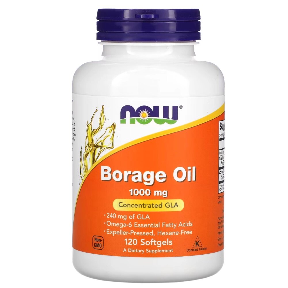 Жирні кислоти NOW Borage Oil 1000 mg, 120 капсул від компанії Shock km ua - фото 1