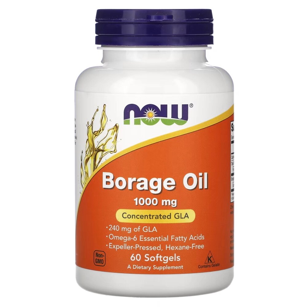 Жирні кислоти NOW Borage Oil 1000 mg, 60 капсул від компанії Shock km ua - фото 1
