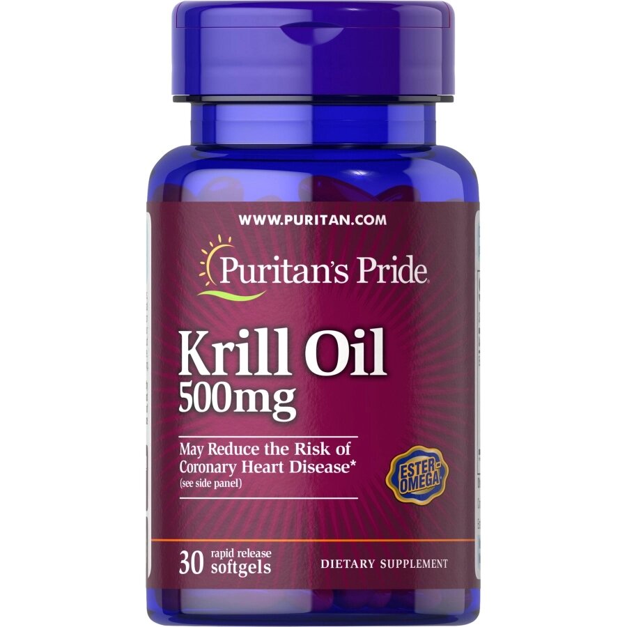 Жирні кислоти Puritan's Pride Krill Oil 500 mg, 30 капсул від компанії Shock km ua - фото 1